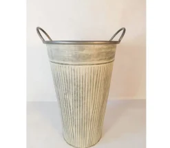 Metal Galvanized Oval Bucket – Rustic Storage & Décor