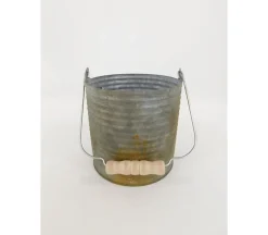 Metal Galvanized Oval Bucket – Rustic Storage & Décor