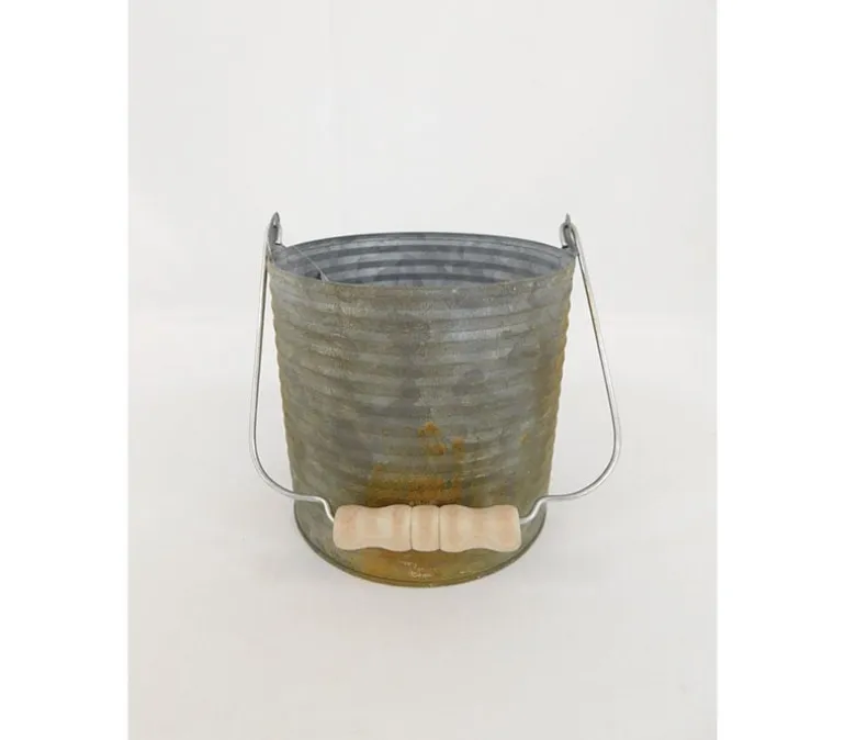 Metal Galvanized Oval Bucket – Rustic Storage & Décor