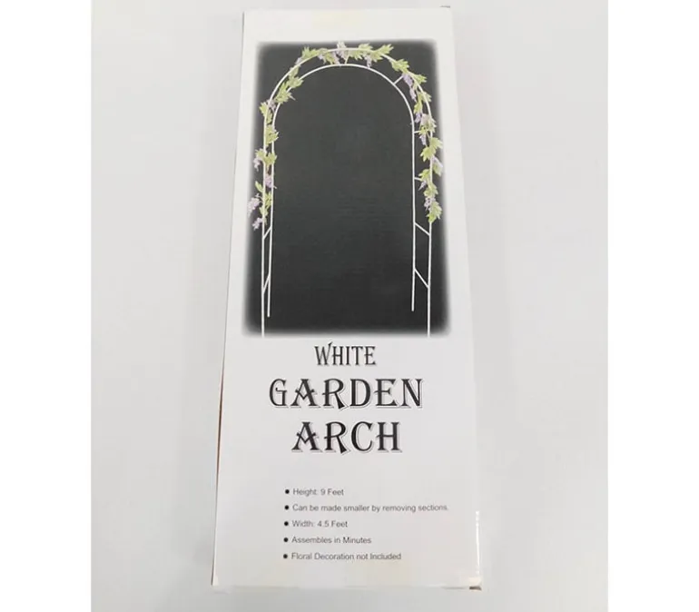 Metal Garden Arch – 9-Feet – White