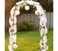 Metal Garden Arch – 8-feet – White