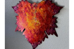 Metal Leaf Wall Décor with Copper Finish – Rustic Accent Piece