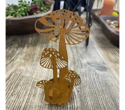 Metal Mushroom Candle Holder – 5-inch