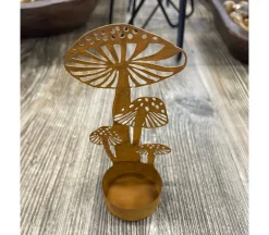 Metal Mushroom Candle Holder – 5-inch
