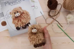 Miniature Highland Cow in Tan Amigurumi Crochet Kit