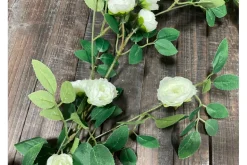 6′ Mini Rose Garland, White