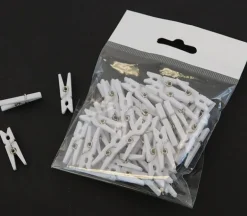 Mini White Plastic Clothespins – 48 Piece