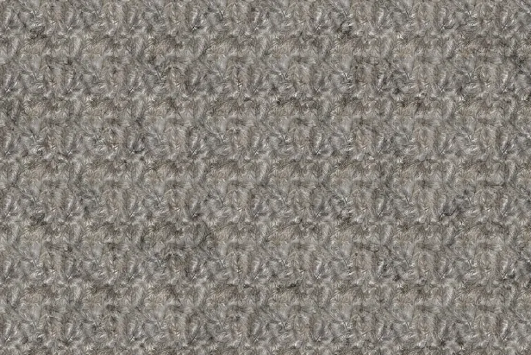 Misty Morning Mountains and Trees Border Stripe in Ochre and Gray