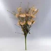 21″ Mixed Poppy & Cattail Bush (Cream)