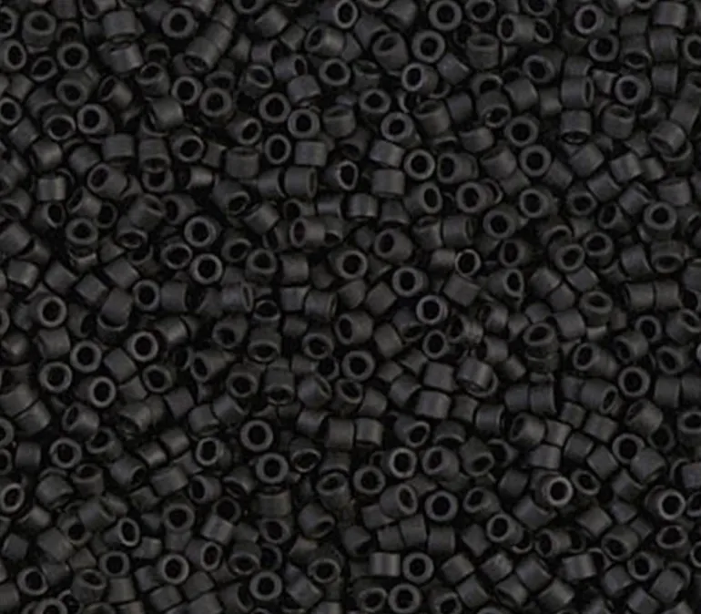 11/0 Miyuki Delica Seed Bead – Matte Black
