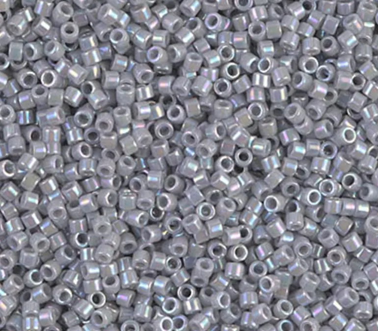 11/0 Miyuki Delica Seed Bead – Opaque Ghost Grey AB