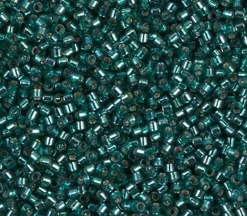 11/0 Miyuki Delica Seed Bead – Silver Lined Teal Dyed