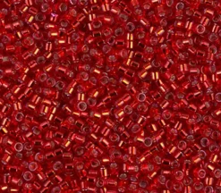 11/0 Miyuki Delica Seed Bead – Silver Lined Red Dyed