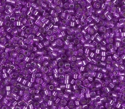 11/0 Miyuki Delica Seed Bead – Silver Lined Dyed Bright Violet