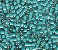 11/0 Miyuki Delica Seed Bead – White Lined Teal Ab