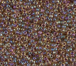 11/0 Miyuki Round Seed Bead – Berry Lined Light Topaz AB