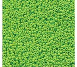 15/0  Miyuki Round Seed Bead – Duracoat Opaque Dyed Neon Green