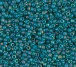 11/0  Miyuki Round Seed Bead – Matte Transparent Teal AB