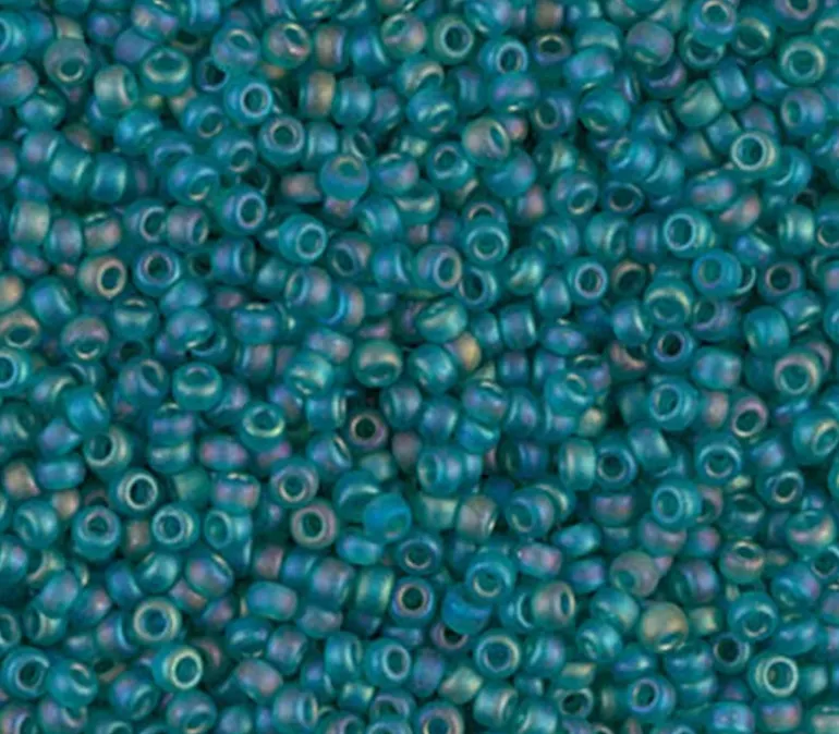 11/0 Miyuki Round Seed Bead – Matte Transparent Teal AB