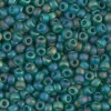 8/0  Miyuki Round Seed Bead – Matte Transparent Emerald AB
