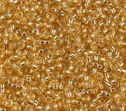 11/0  Miyuki Round Seed Bead – Silver Lined Gold