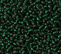 11/0  Miyuki Round Seed Bead – Silver Lined Dark Emerald