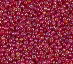 11/0  Miyuki Round Seed Bead – Silver Lined Flame Red AB