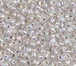 8/0  Miyuki Round Seed Bead – Silver Lined Crystal AB