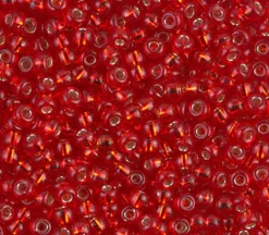 8/0  Miyuki Round Seed Bead – Silver Lined Flame Red