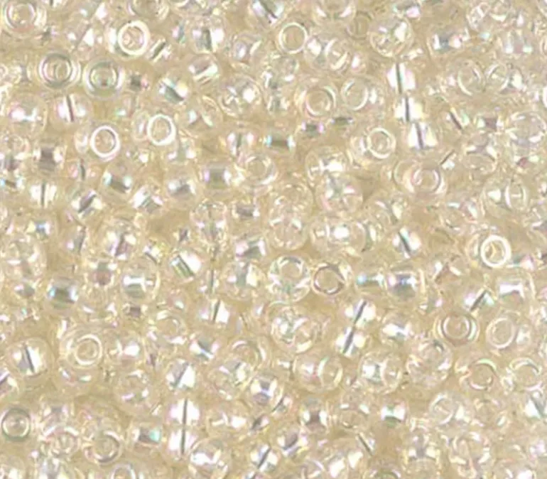 8/0 Miyuki Round Seed Bead – Transparent Crystal Ivory Gold