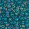 6/0  Miyuki Round Seed Bead – Transparent Matte Teal AB