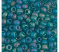 6/0  Miyuki Round Seed Bead – Transparent Matte Teal AB