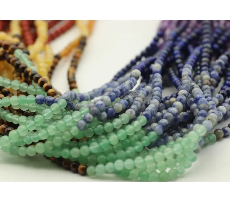 8mm Chakra Round Mixed Stone – 16-inch Strand
