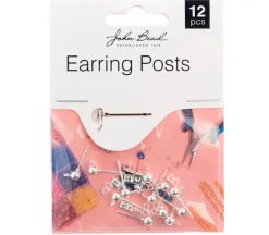5mm Earring Post With Ball – Silver 12 pcs