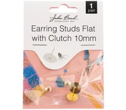 10mm Earring Stud Flat – Gold 1 pair