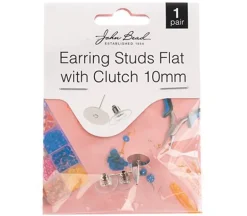 10mm Earring Stud Flat – Silver 1 pair