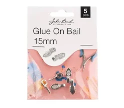 15mm Glue-On Bails – Silver 5 pcs