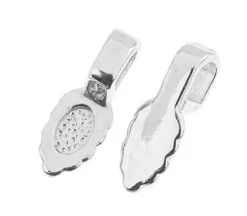 15mm Glue-On Bails – Silver 5 pcs