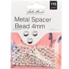 4mm Metal Spacer Bead – Silver 115 pcs