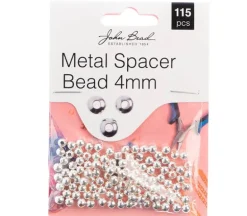 4mm Metal Spacer Bead – Silver 115 pcs