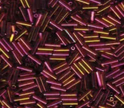 6mm Miyuki Bugle – Dark Topaz Rainbow Gold