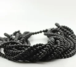 6mm Round Lava Beads – 16-inch Strand – Dyed Black