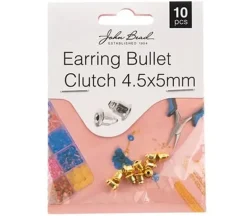 4.5mm x 5mm Earring Bullet Clutch – Gold 10 Pieces