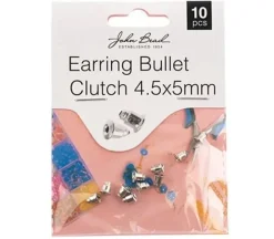 4.5mm x 5mm Earring Bullet Clutch – Silver 10pcs