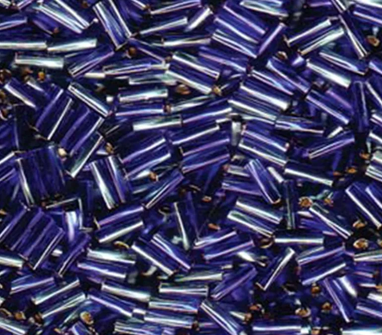2mm x 6mm Miyuki Twisted Bugle – Silver Lined Aqua/Cobalt