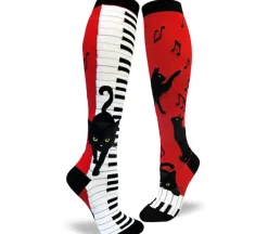 ModSocks Socks – Piano Cat – Woman’s Size 6-10