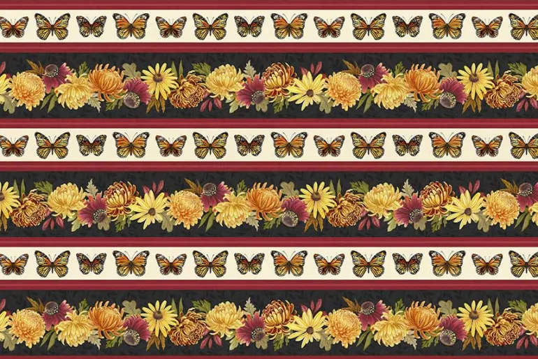 Monarch Meadows Florals on Black