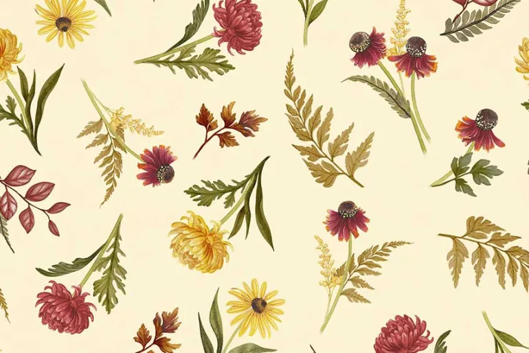 Monarch Meadows Florals on Black