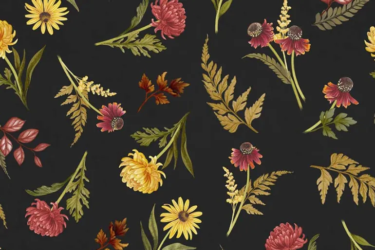 Monarch Meadows Florals on Cream