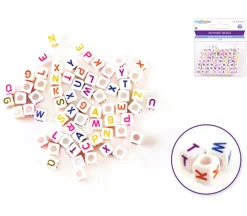 Multicraft Alpha Beads – 8mm Cube – Multi